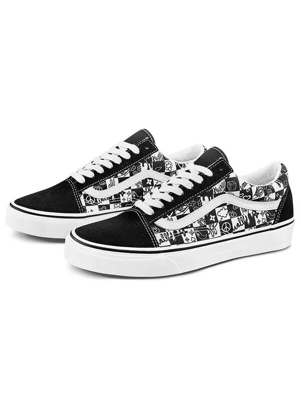 Кроссовки old skool shoes black/white Vans — изображение 2 из 4, черный / белый