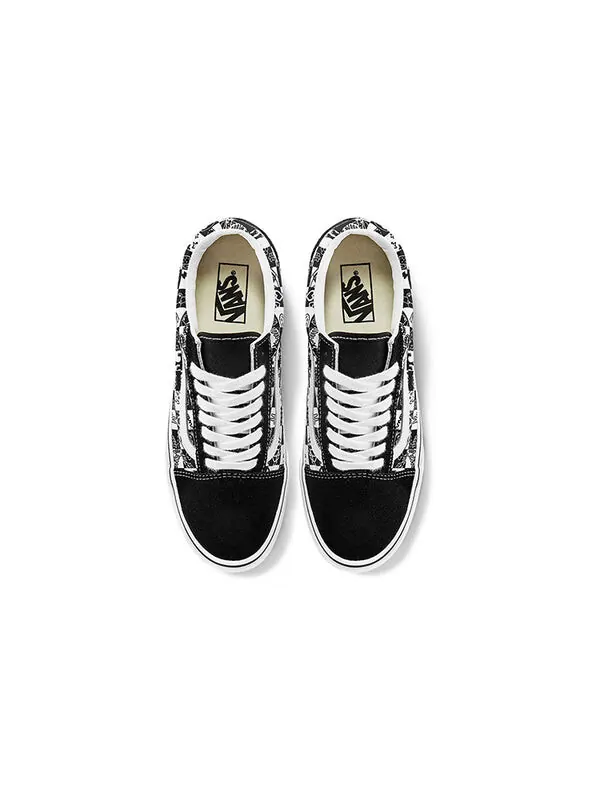 Кроссовки old skool shoes black/white Vans — изображение 3 из 4, черный / белый