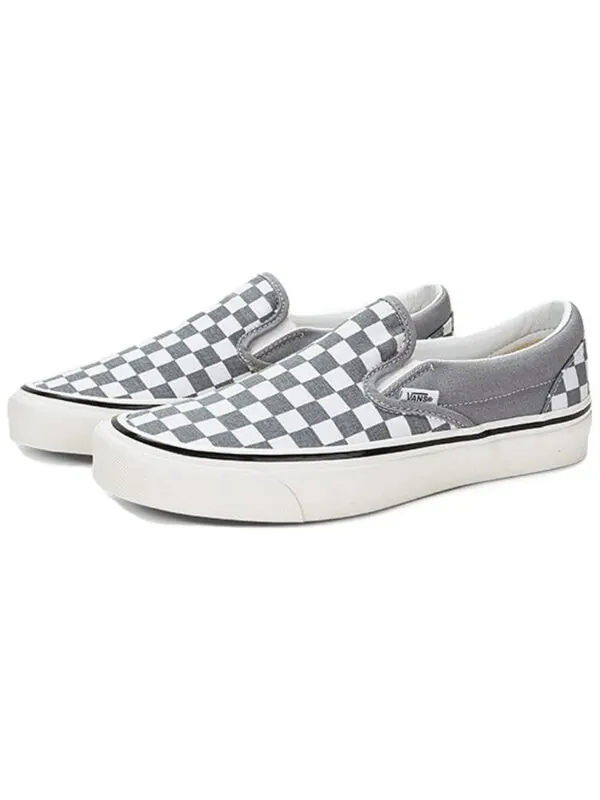 Кроссовки classic slipon 'bricolage check' Vans — изображение 3 из 4, серый/белый