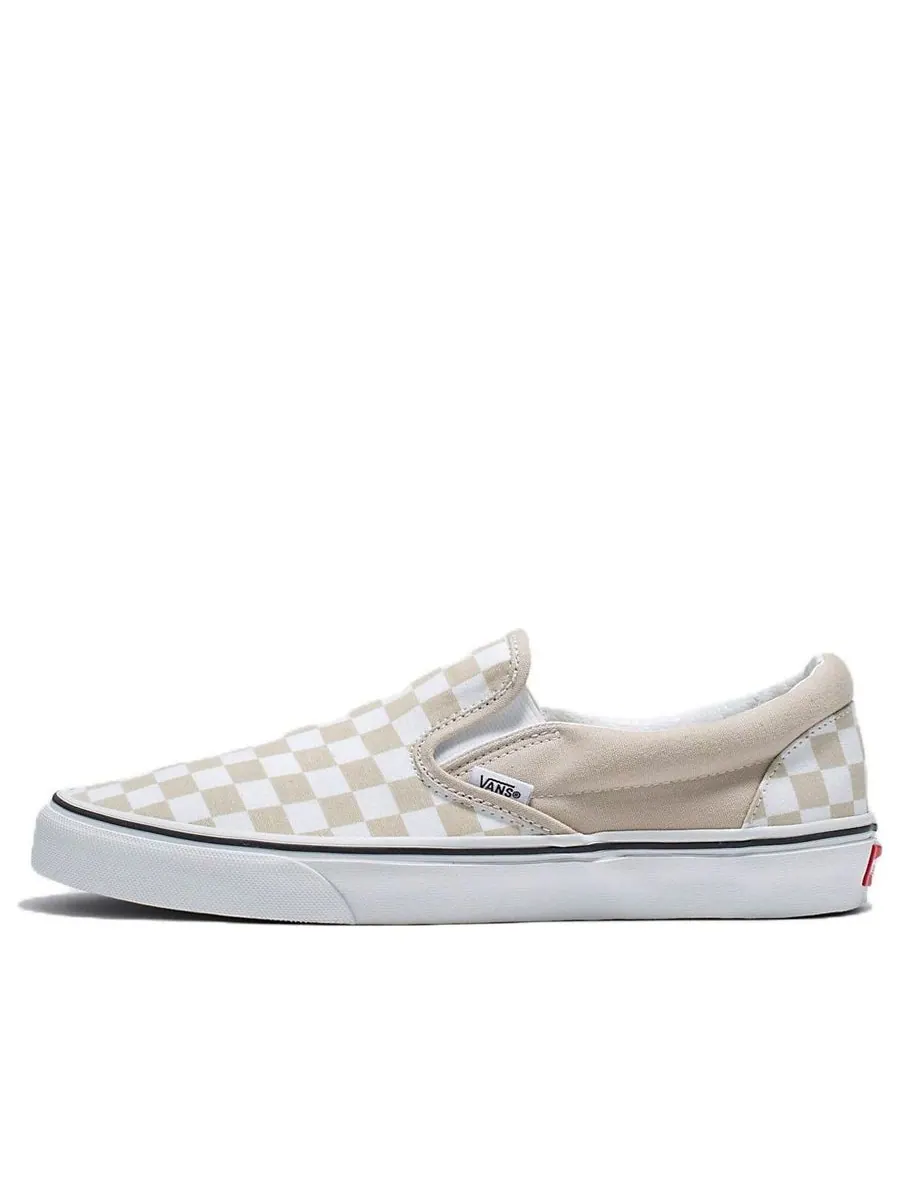 Кеды Vans Slip-On 'White Grey' — изображение 1 из 4, бежевый