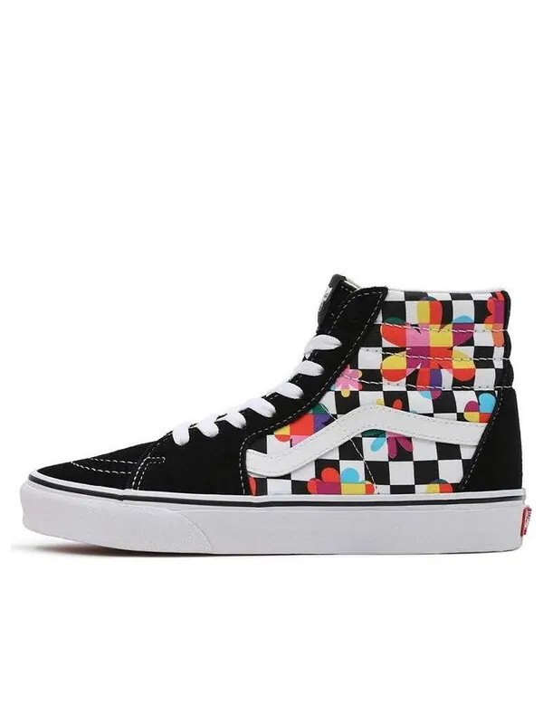 Кроссовки graphic check sk8-hi 'black purple' Vans — изображение 1 из 4, черный/белый