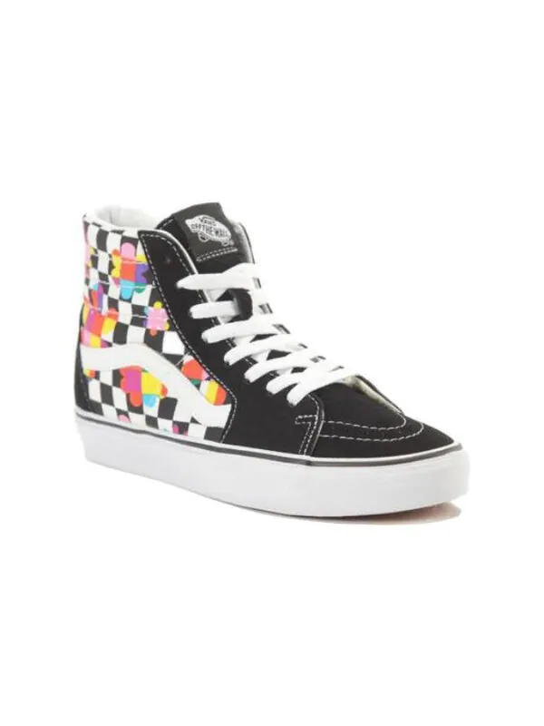 Кроссовки graphic check sk8-hi 'black purple' Vans — изображение 2 из 4, черный/белый