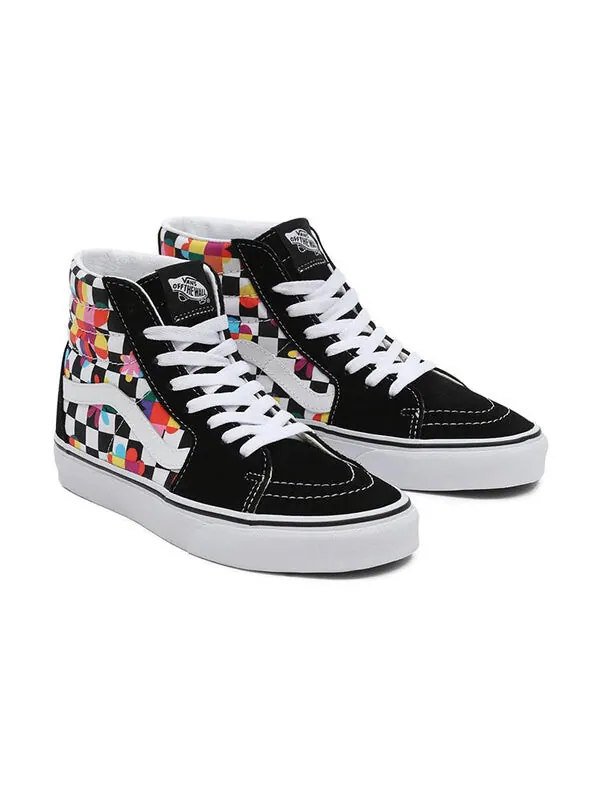Кроссовки graphic check sk8-hi 'black purple' Vans — изображение 3 из 4, черный/белый