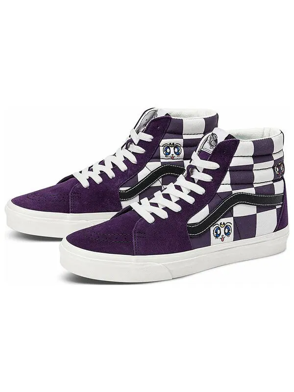 Кроссовки sk8-hi filmore hi butterfly checkerboard sneakers 'black white multi' Vans — изображение 3 из 4, фиолетовый