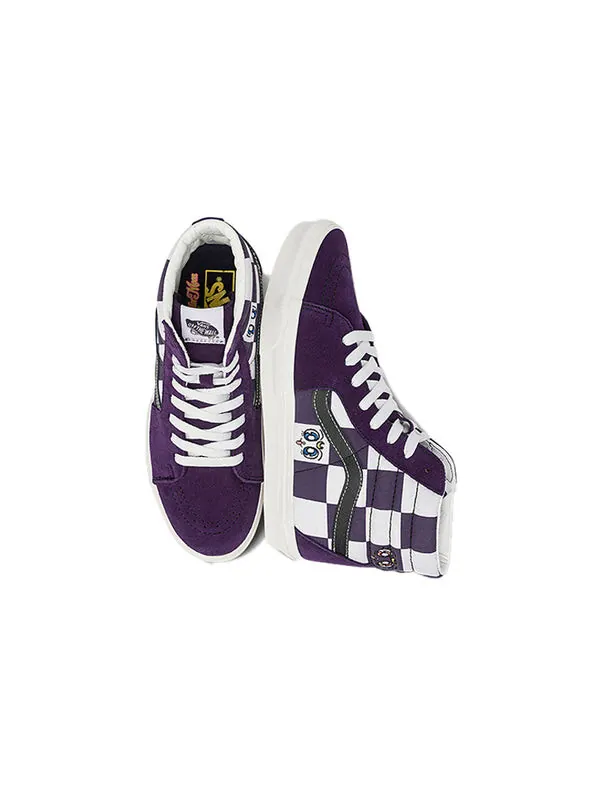 Кроссовки sk8-hi filmore hi butterfly checkerboard sneakers 'black white multi' Vans — изображение 4 из 4, фиолетовый