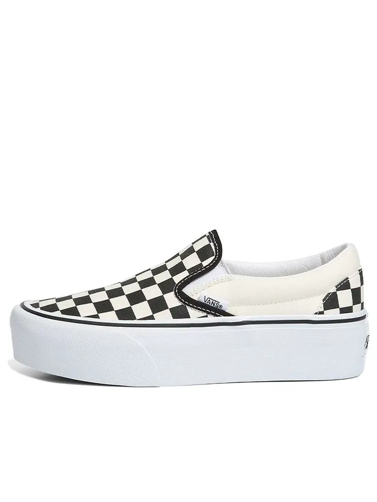 Кроссовки Vans Classic Slip-On Stackform 'Checkerboard - Black White' VN0A7Q5RTYQ — изображение 1 из 4, черный белый