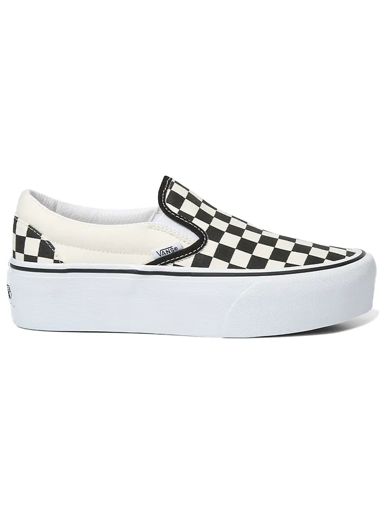 Кроссовки Vans Classic Slip-On Stackform 'Checkerboard - Black White' VN0A7Q5RTYQ — изображение 2 из 4, черный белый