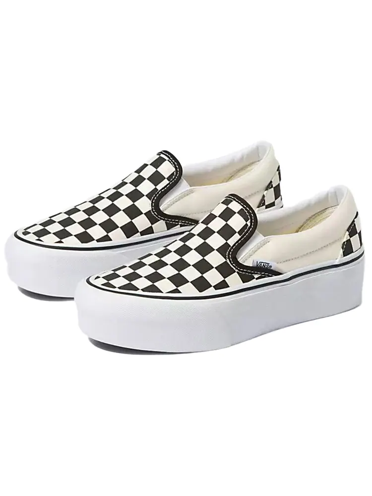 Кроссовки Vans Classic Slip-On Stackform 'Checkerboard - Black White' VN0A7Q5RTYQ — изображение 3 из 4, черный белый