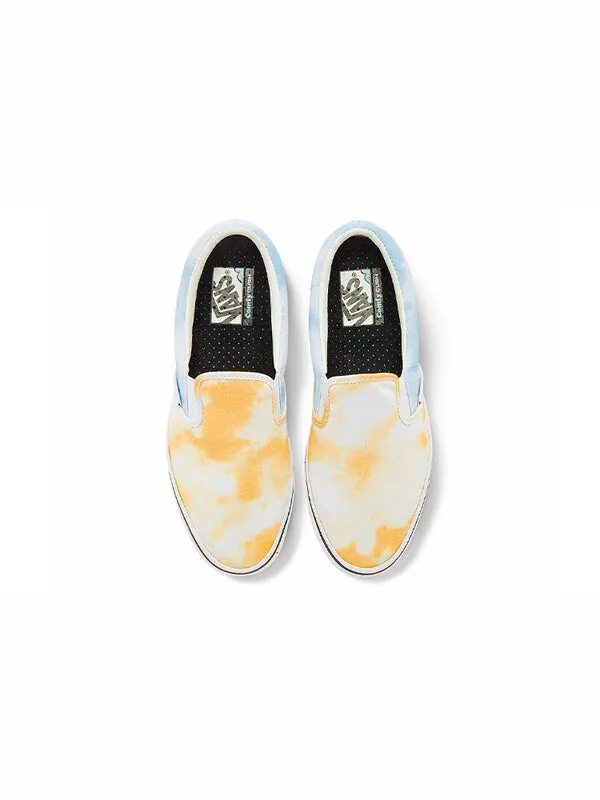 Кроссовки slip-on casual skate shoes green dark blue flower printing 'green dark blue' Vans — изображение 3 из 4, белый/синий