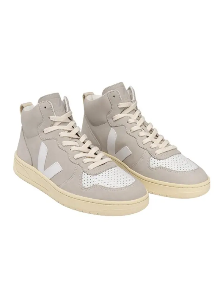 Кроссовки Veja V-15 High-Top Sneakers 'Beige Khaki White' — изображение 2 из 3, бежевый