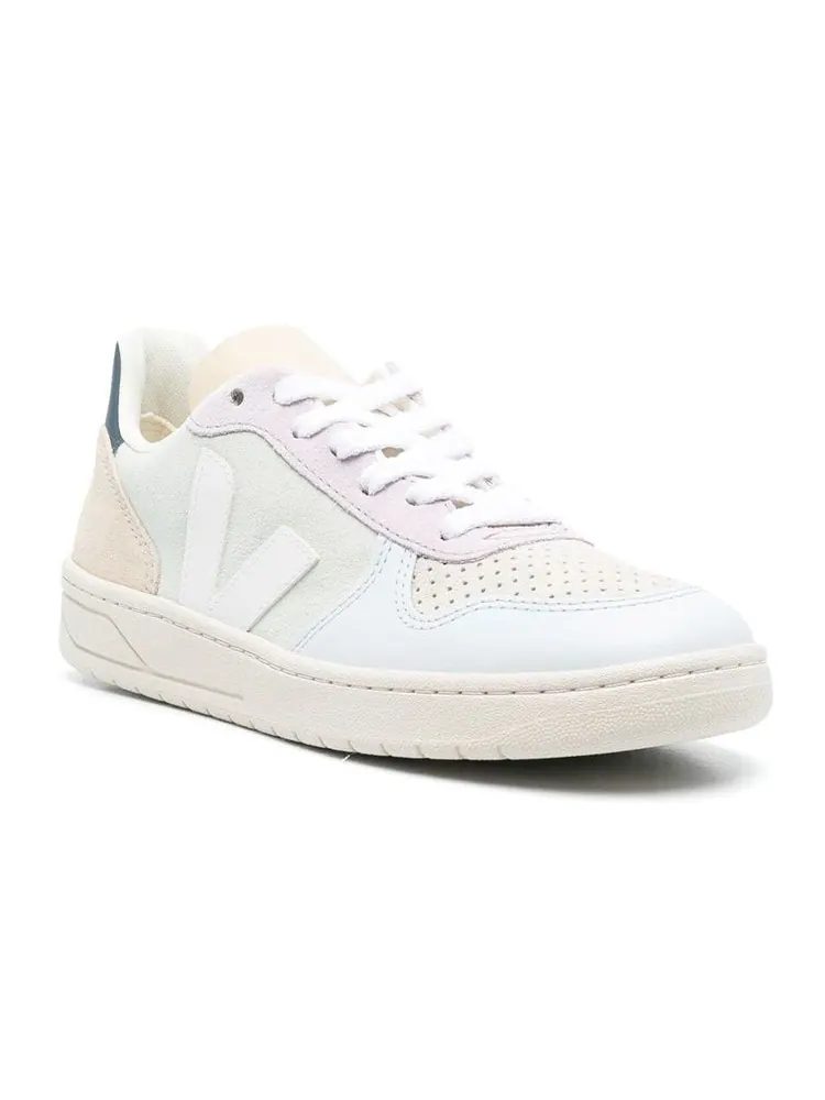 Кроссовки Veja V-10 Lace-Up Suede Sneakers 'Jade Pink' — изображение 3 из 5, белый