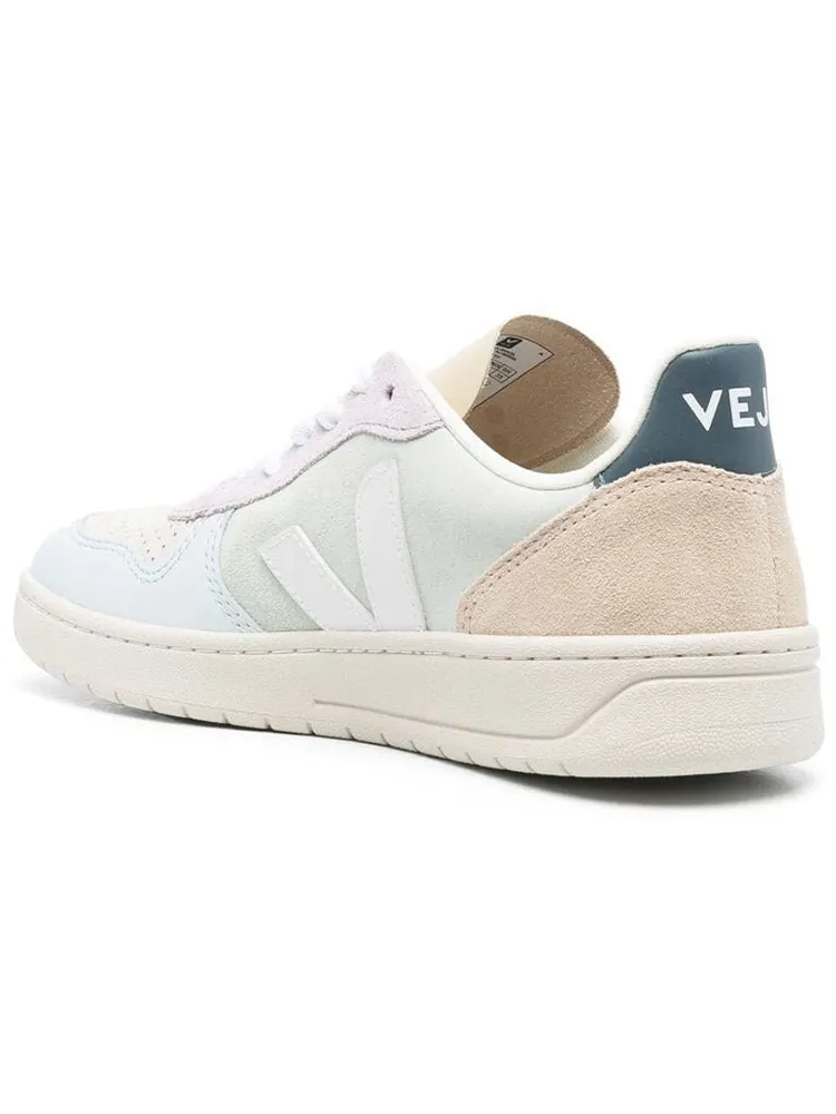 Кроссовки Veja V-10 Lace-Up Suede Sneakers 'Jade Pink' — изображение 4 из 5, белый