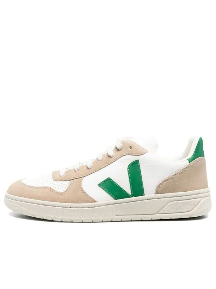 Кроссовки Veja V-10 Chromfree Low-Top Sneakers 'White Beige Green' — изображение 1 из 5, белый