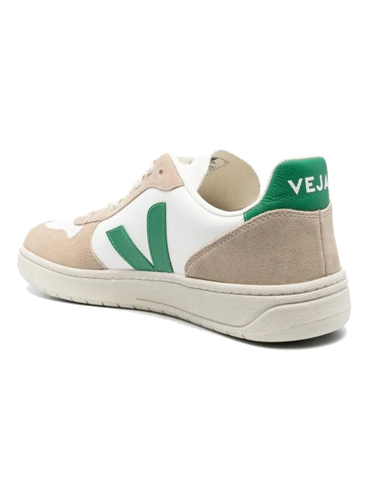 Кроссовки Veja V-10 Chromfree Low-Top Sneakers 'White Beige Green' — изображение 5 из 5, белый