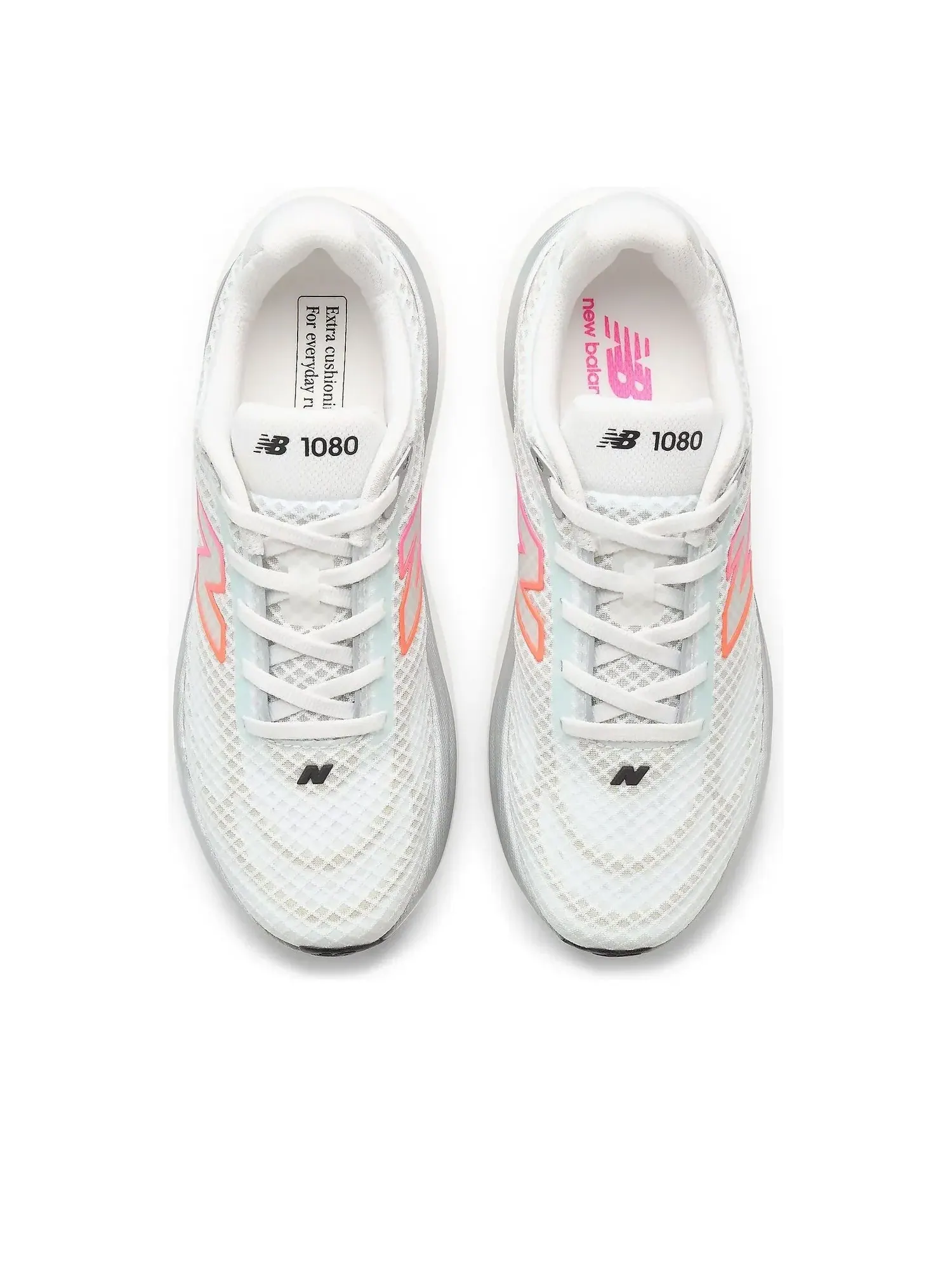 Кроссовки New Balance 1080v15 Breathe 'White Pink Heat Tangerine' W10809PJ — изображение 3 из 6, белый