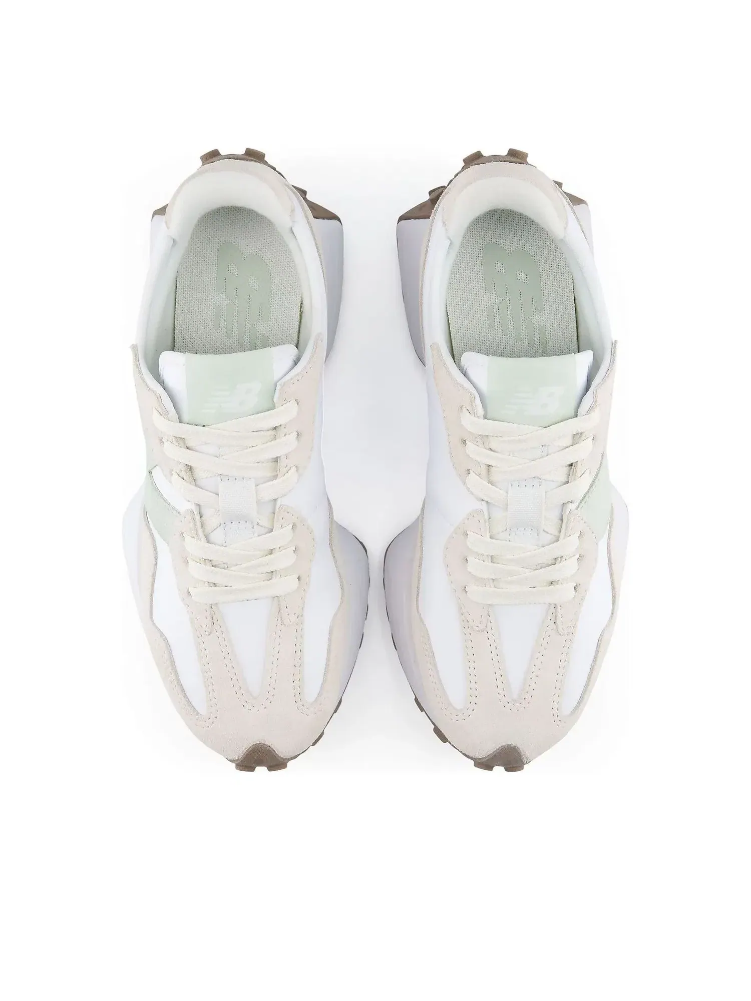 Женские кроссовки с шнуровкой New Balance 327 Angora White Silver Moss — изображение 3 из 6, белый