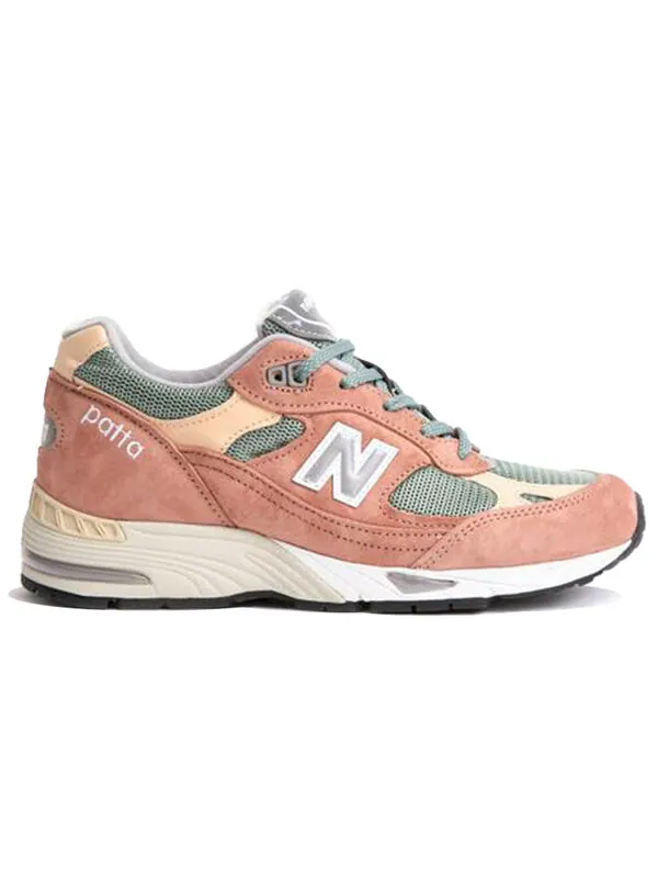 Кроссовки patta x 991 сделано в англии New Balance — изображение 2 из 4, розовый/светлый зеленый