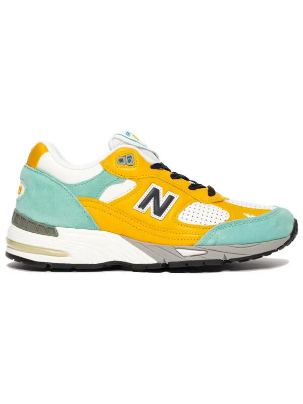 Кроссовки sneakersnstuff x 991 сделано в англии New Balance — изображение 2 из 4, синий/желтый/белый