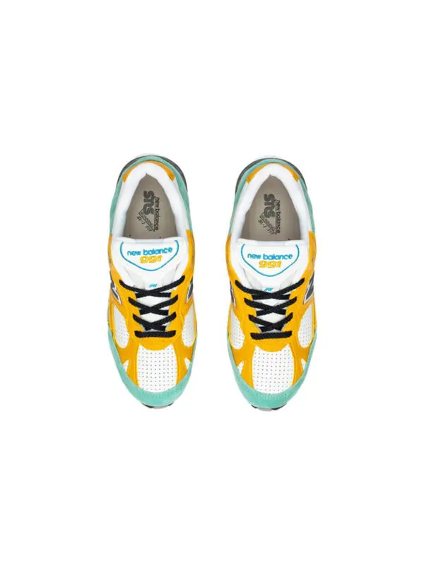 Кроссовки sneakersnstuff x 991 сделано в англии New Balance — изображение 3 из 4, синий/желтый/белый