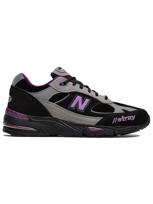 Кроссовки Stray Rats X 991 сделано в Англии New Balance — изображение 2 из 4, черный/серый/фиолетовый