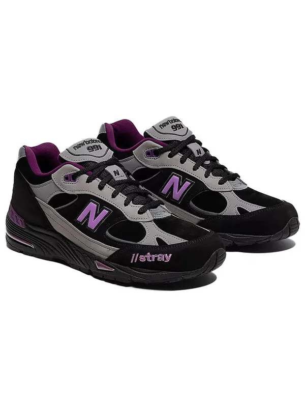 Кроссовки Stray Rats X 991 сделано в Англии New Balance — изображение 3 из 4, черный/серый/фиолетовый