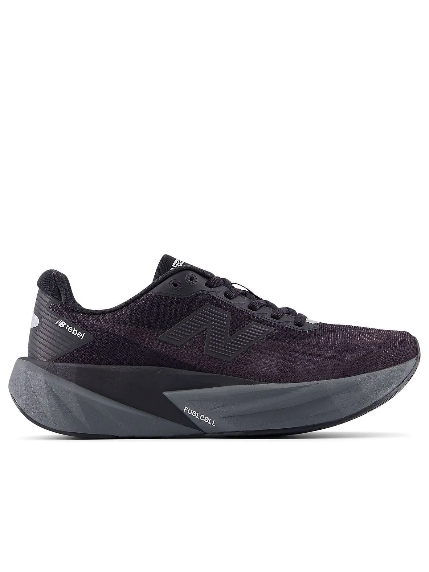 (WMNS) New Balance FuelCell Rebel v5 'Black Castlerock' — изображение 2 из 6, черный//черный