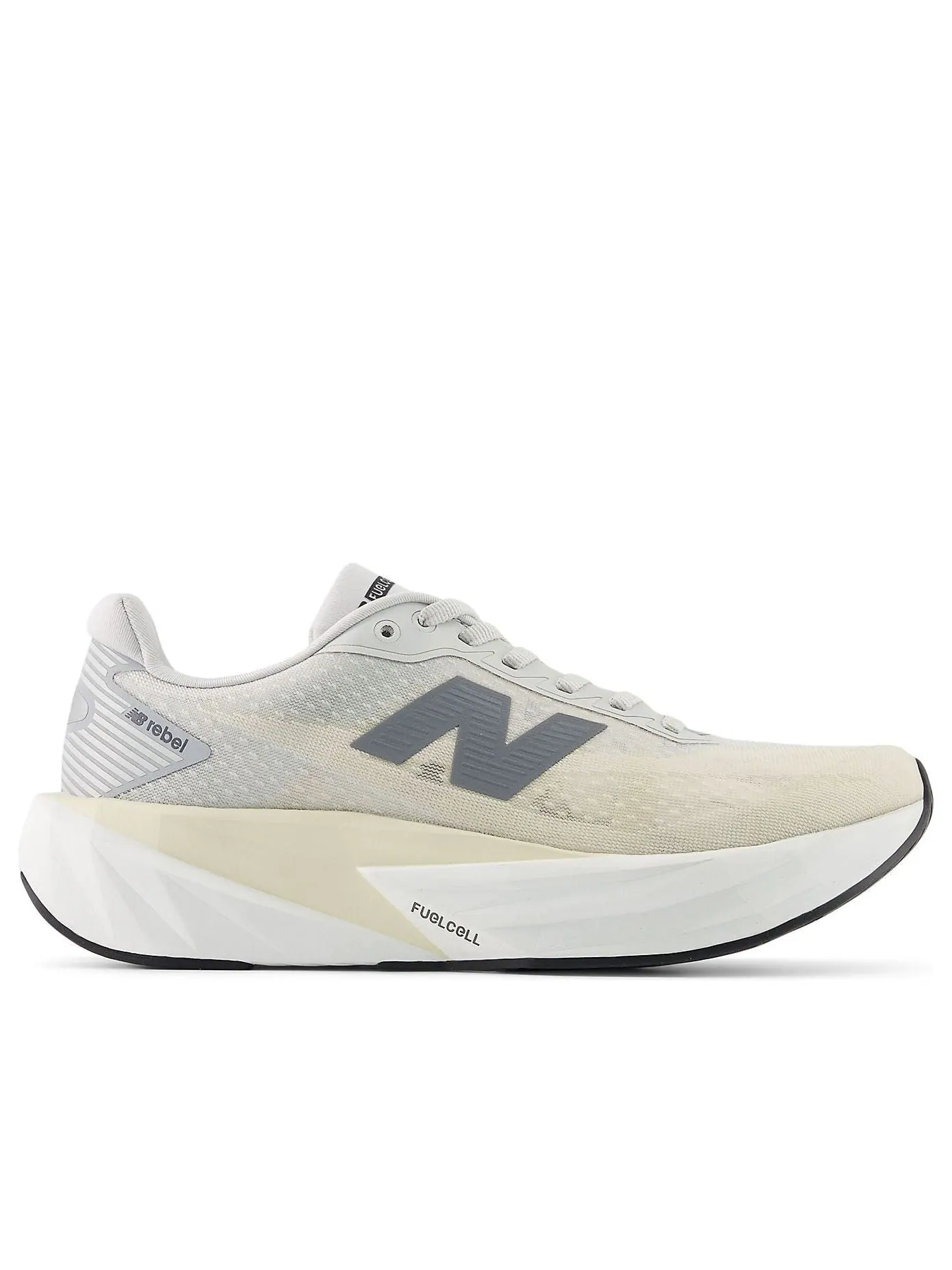 (WMNS) New Balance FuelCell Rebel v5 'Linen Grey Matter' — изображение 2 из 5, серый/белый