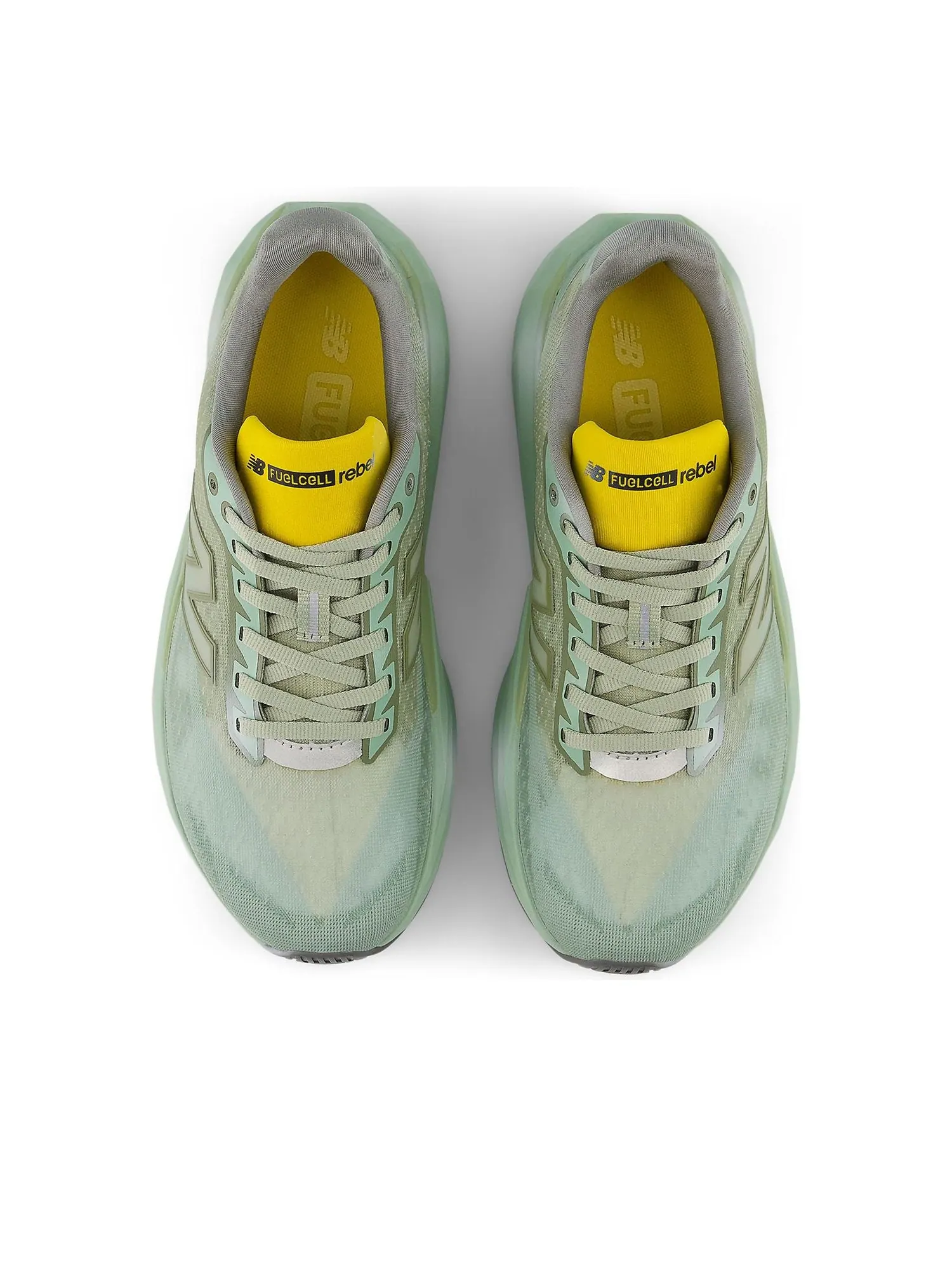 Кроссовки (WMNS) New Balance FuelCell Rebel v5 'Garter Snake Mosaic Green Lemon' — изображение 2 из 6, зеленый