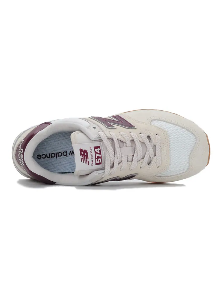 Беговые кроссовки (WMNS) New Balance 574v2 'Moonbeam Burgundy' — изображение 4 из 5, бежевый