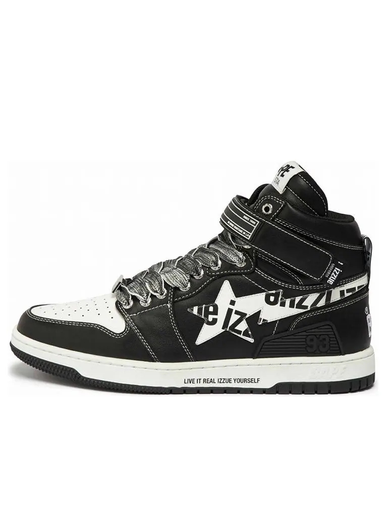 Кроссовки A BATHING APE Bape Sta Mid x IZZUE — изображение 1 из 3, черный / белый