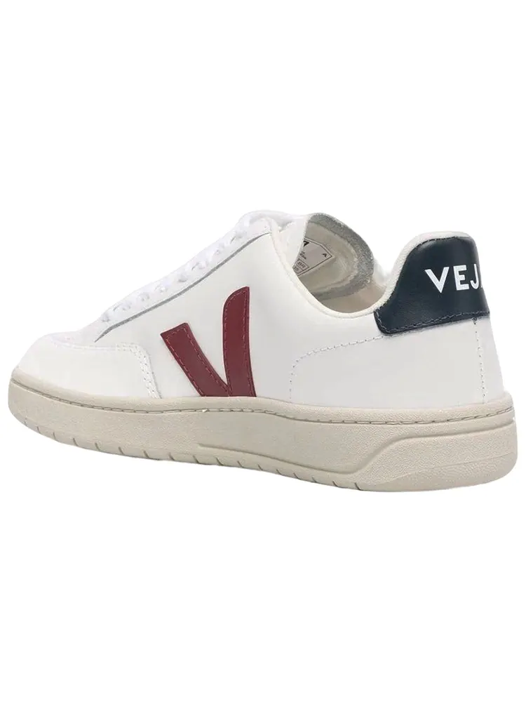 Кроссовки Veja V-12 Leather 'White Marsala Nautico' — изображение 3 из 4, белый