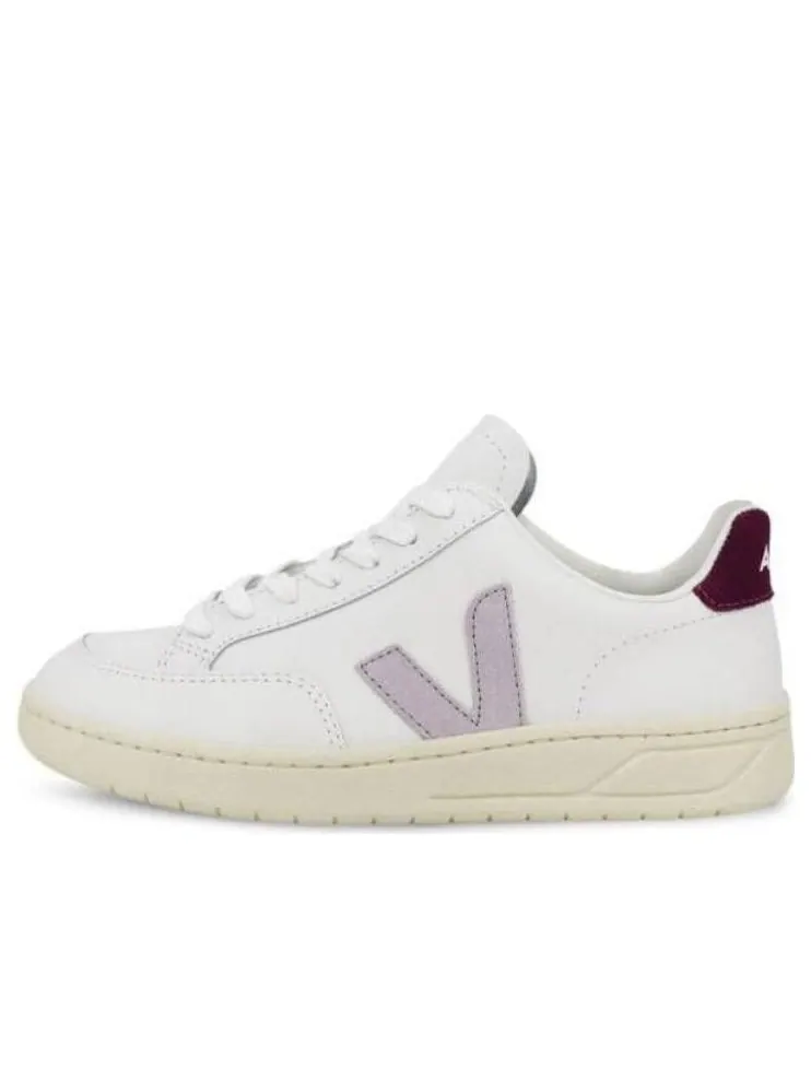 Кроссовки Veja V-12 Leather 'Extra White Purple' — изображение 1 из 5, белый