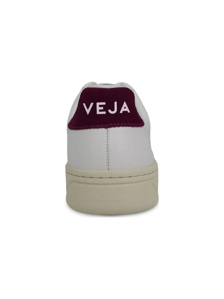 Кроссовки Veja V-12 Leather 'Extra White Purple' — изображение 4 из 5, белый