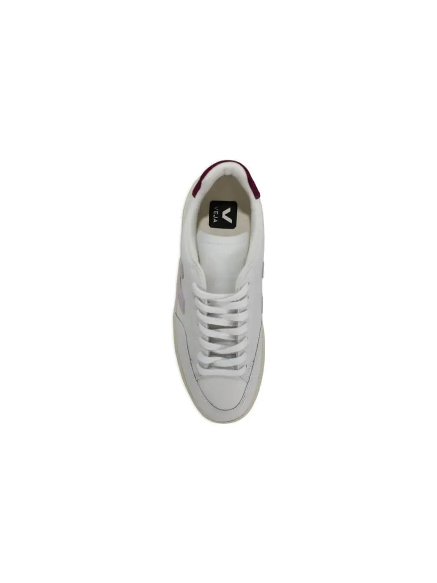 Кроссовки Veja V-12 Leather 'Extra White Purple' — изображение 5 из 5, белый