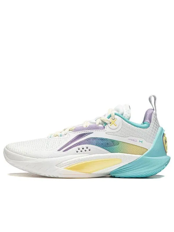 Кроссовки флэш 10 Li-Ning — изображение 1 из 4, белый/фиолетовый/зеленый