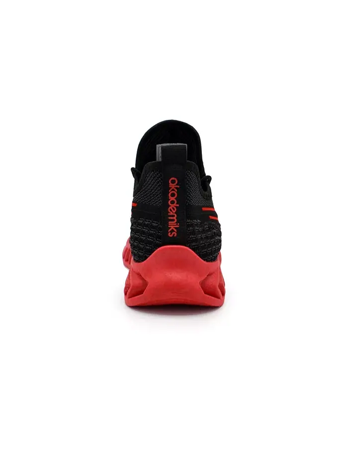 Мужские кроссовки Fit 2.0 Knit Jogger Akademiks — изображение 3 из 7, черный красный