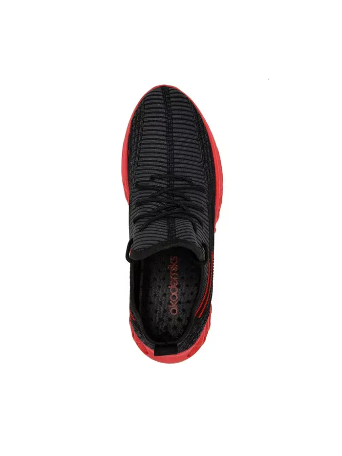 Мужские кроссовки Fit 2.0 Knit Jogger Akademiks — изображение 4 из 7, черный красный