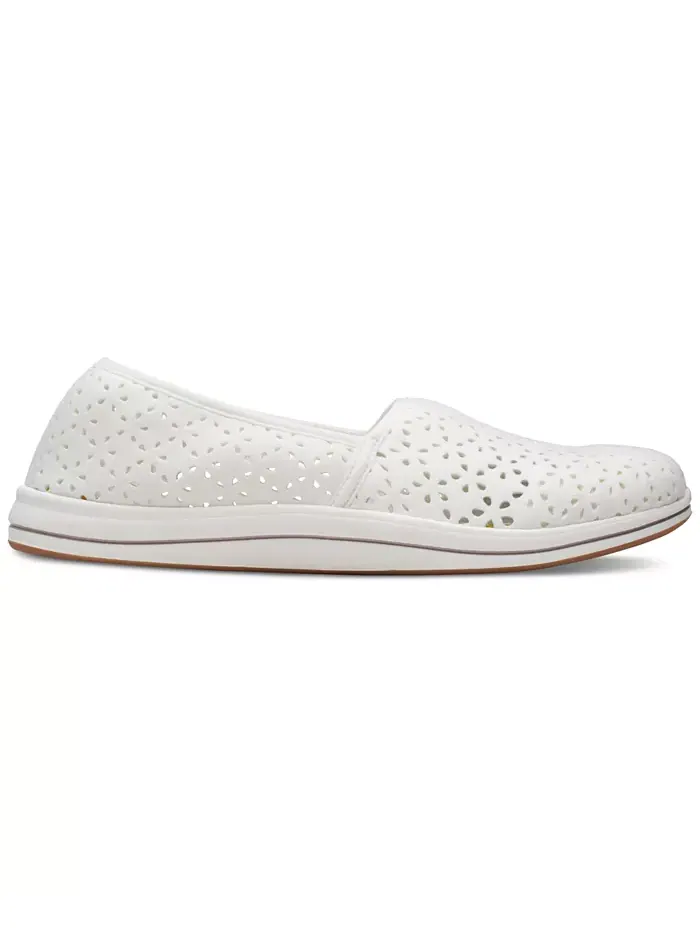 Балетки женские Clarks Cloudsteppers Breeze Emily с перфорацией — изображение 2 из 6, белый