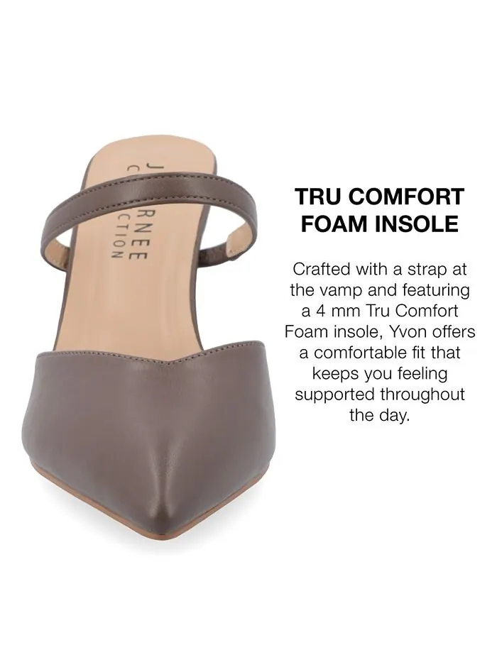 Женские туфли-лодочки Yvon Tru Comfort из пенопласта с острым носком Journee Collection — изображение 7 из 10, трюфель