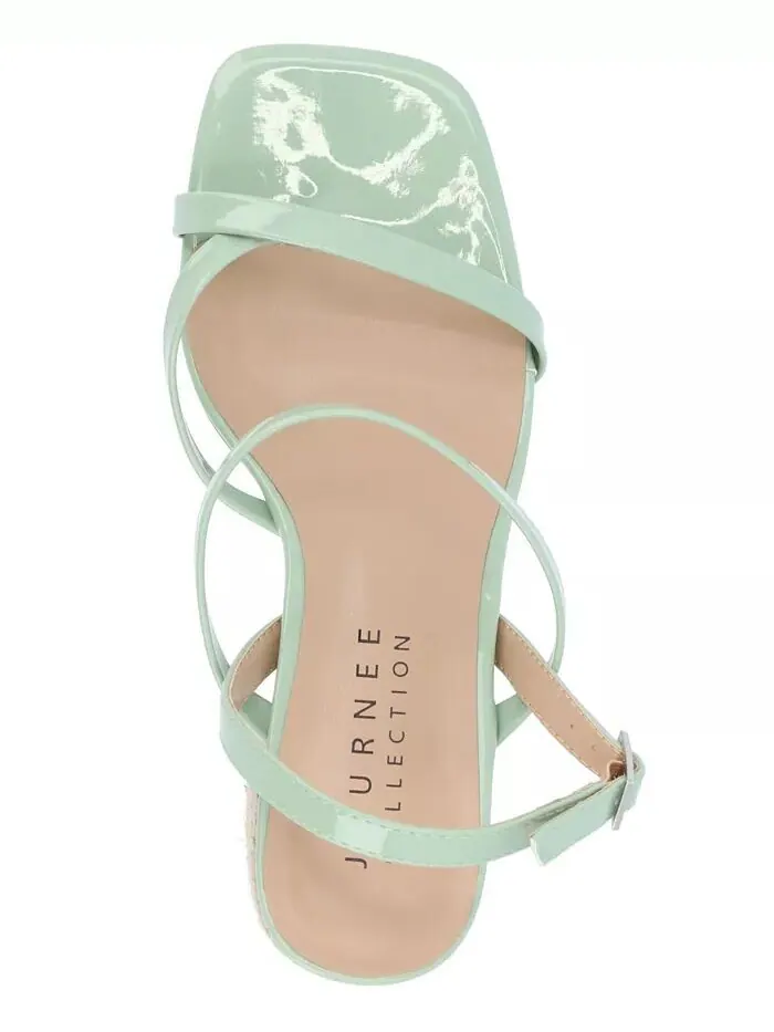 Женские босоножки Olivina Espadrille на блочном каблуке с ремешками Journee Collection — изображение 4 из 5, шалфейный