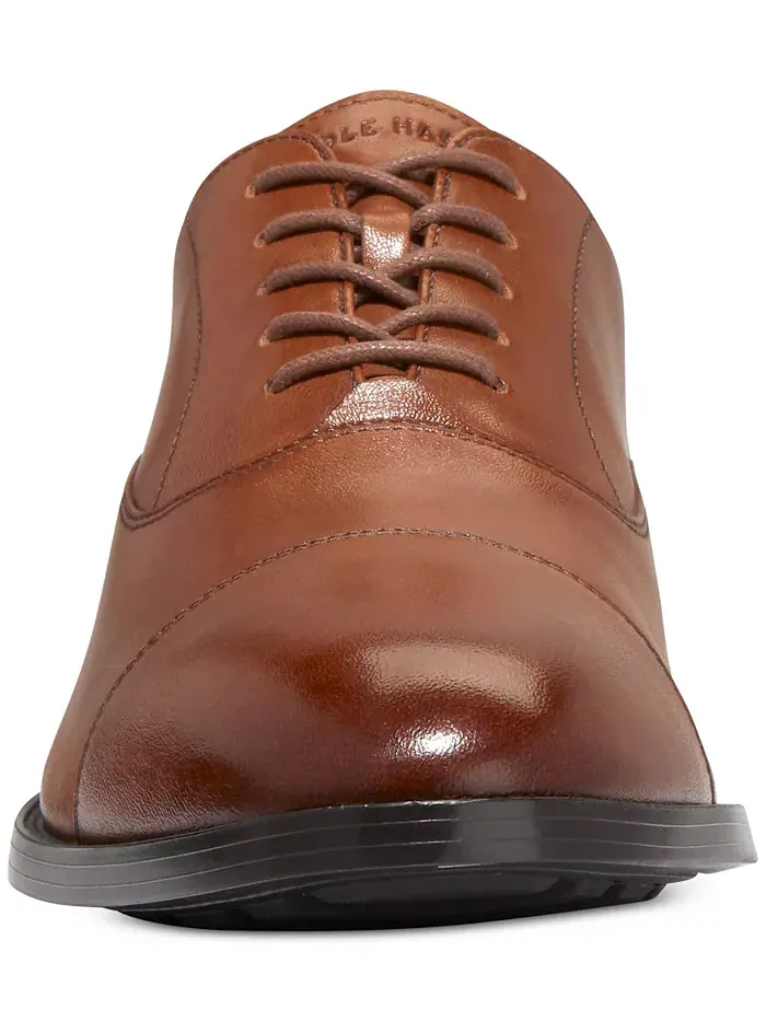 Мужские классические оксфорды Hawthorne с круглым мысом и шнуровкой Cole Haan — изображение 4 из 6, бежевый