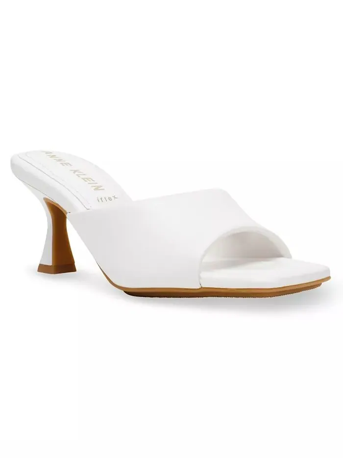 Женские сандалии Jerilyn Square Toe Mule Dress Sandals Anne Klein — изображение 1 из 7, белый