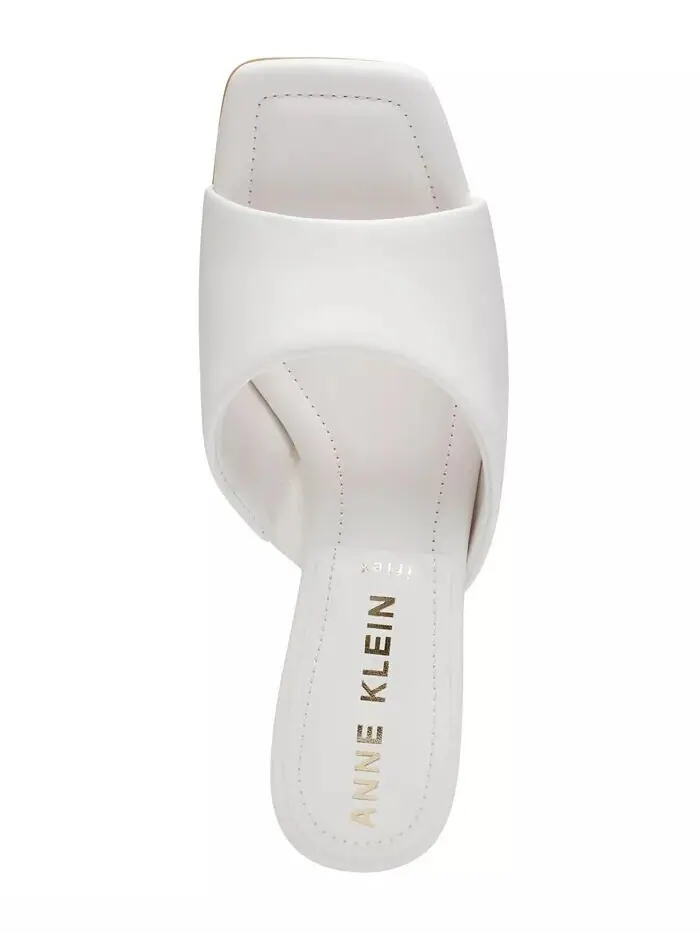 Женские сандалии Jerilyn Square Toe Mule Dress Sandals Anne Klein — изображение 4 из 7, белый