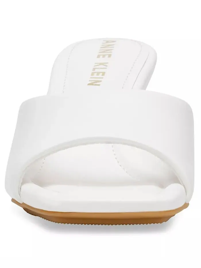 Женские сандалии Jerilyn Square Toe Mule Dress Sandals Anne Klein — изображение 6 из 7, белый