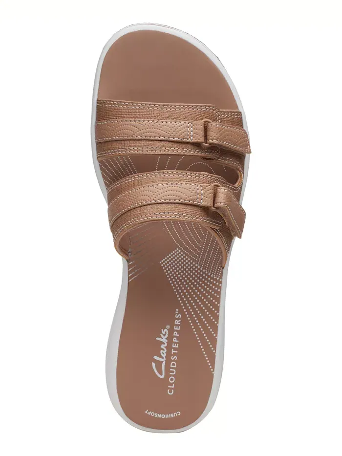 Шлепанцы женские Clarks Cloudsteppers Breeze Piper — изображение 4 из 6, бежевый
