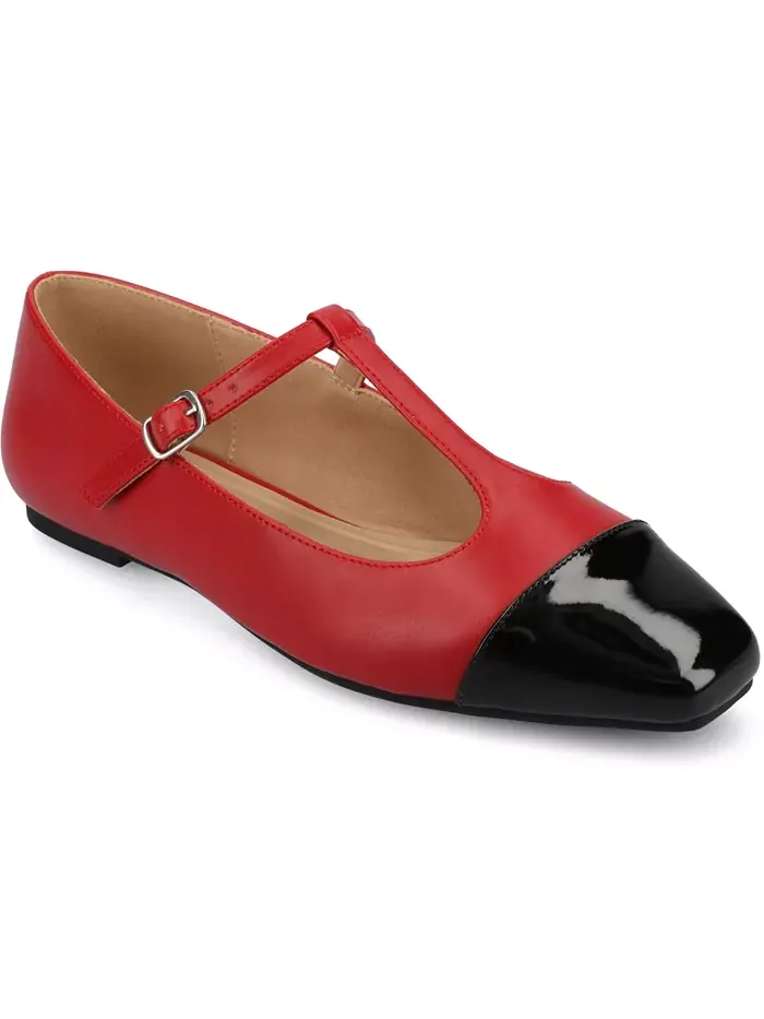 Женские балетки Theah с ремешком на щиколотке и мыском Mary Jane Journee Collection