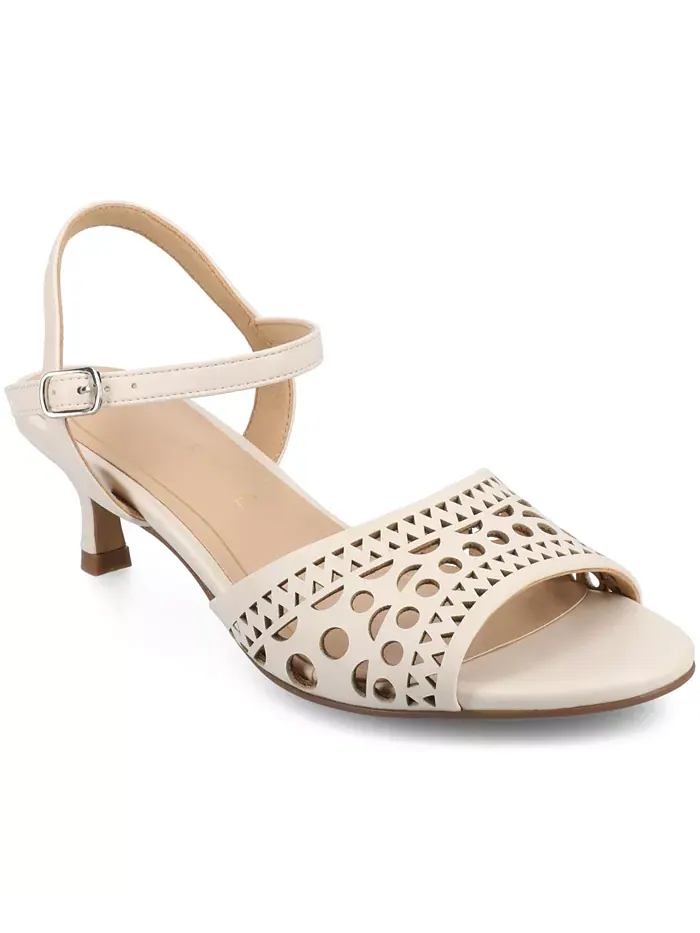 Женские перфорированные босоножки Jessly на низком каблуке Journee Collection — изображение 1 из 6, кость