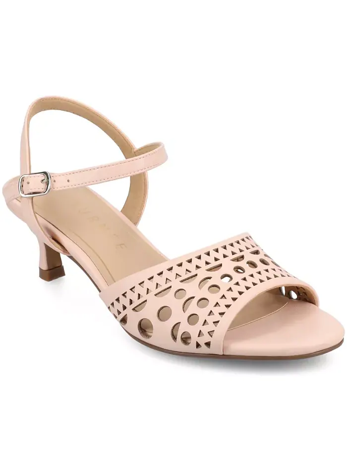 Женские перфорированные босоножки Jessly на каблуке-рюмочке Journee Collection — изображение 1 из 6, розовый