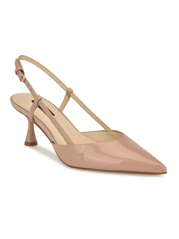 Женские туфли-лодочки Rhonda на каблуке-котенке с ремешком на щиколотке Nine West — изображение 1 из 5, бежевый/бежевый
