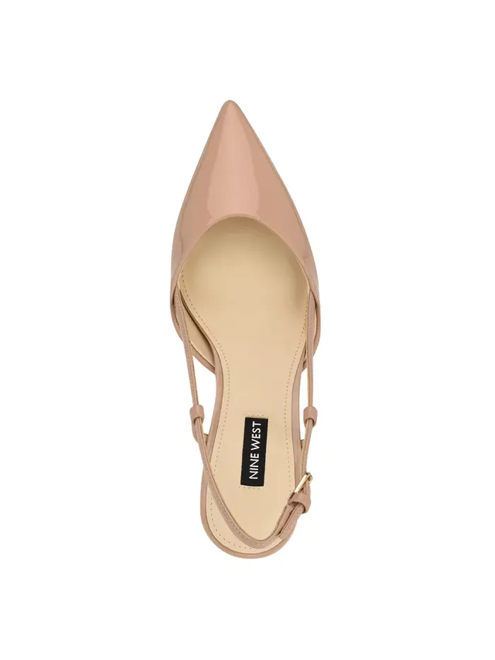 Женские туфли-лодочки Rhonda на каблуке-котенке с ремешком на щиколотке Nine West — изображение 4 из 5, бежевый/бежевый